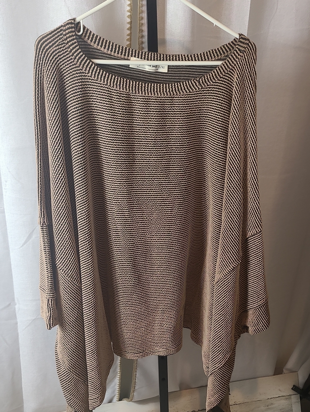 Three Bird Nest Boho Essential Ribbed Oversized Drape Sweater-large
